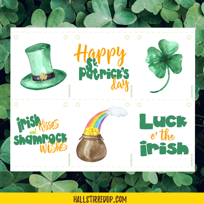 Celebrate St. patrick's Day with a free printable bunting