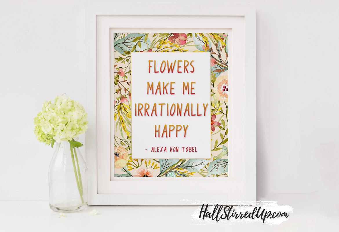 Spring flowers make me happy – includes a free printable!
