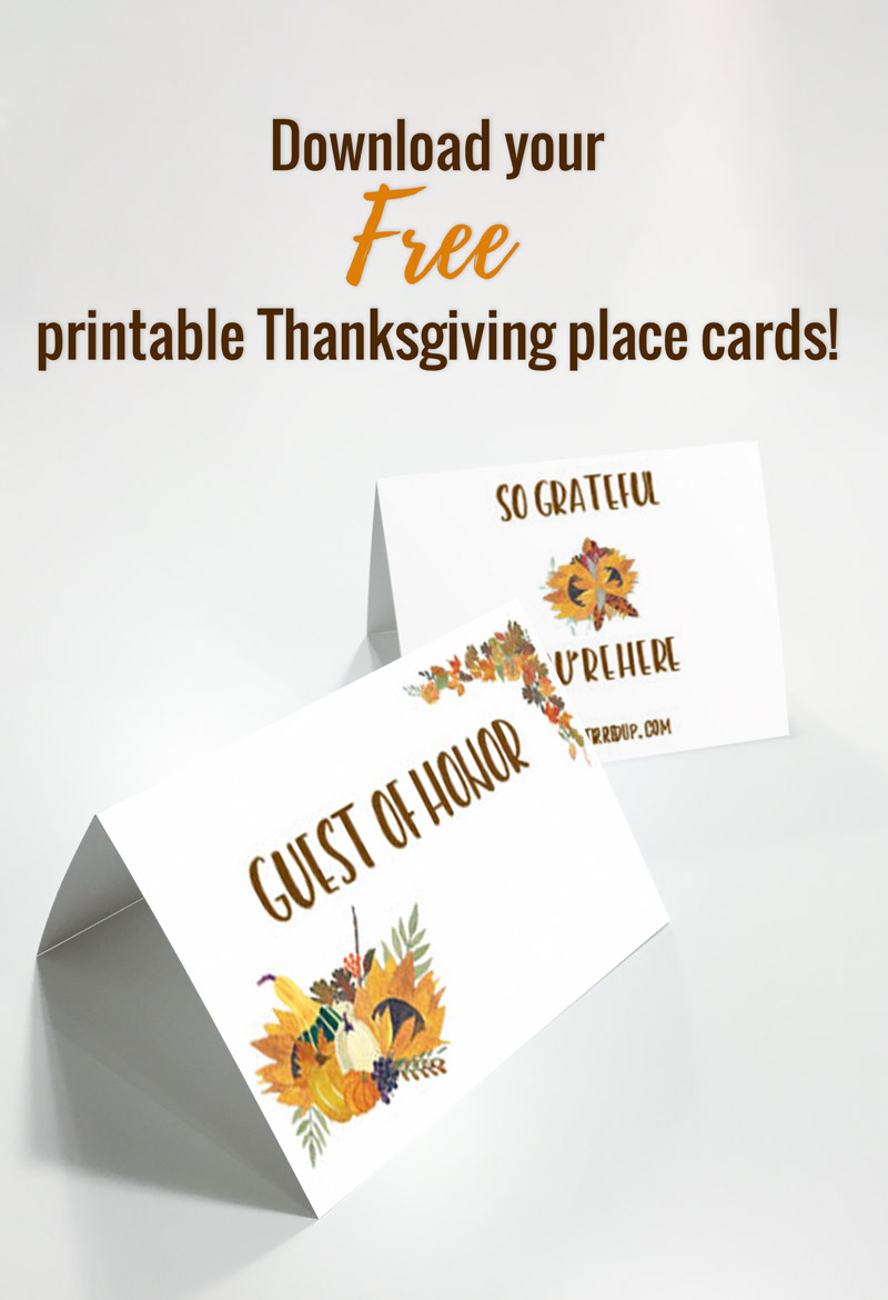 Fun and Free Thanksgiving Place Cards!