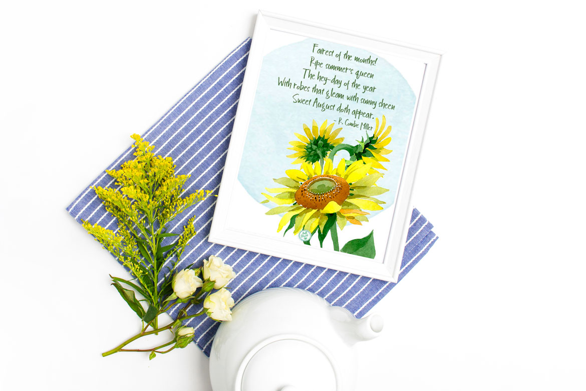 It’s a sunny August Sunflower free printable!