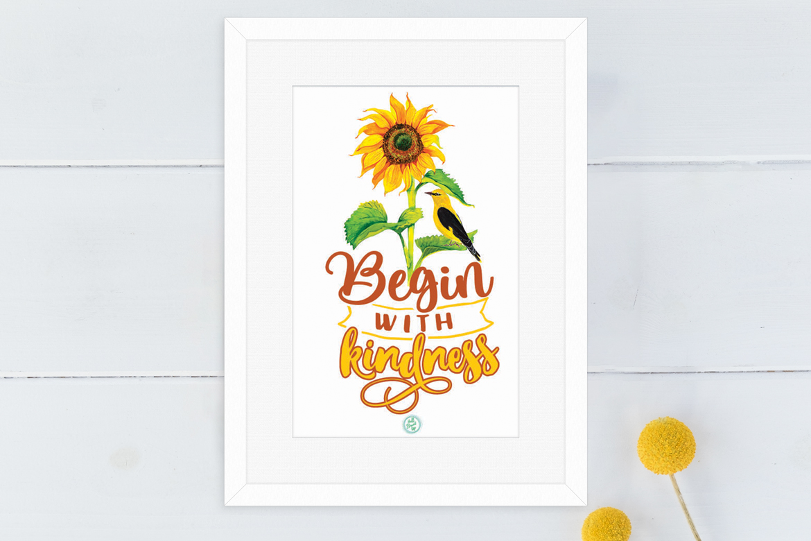 Begin with Kindness! Monthly Motivation includes a new printable