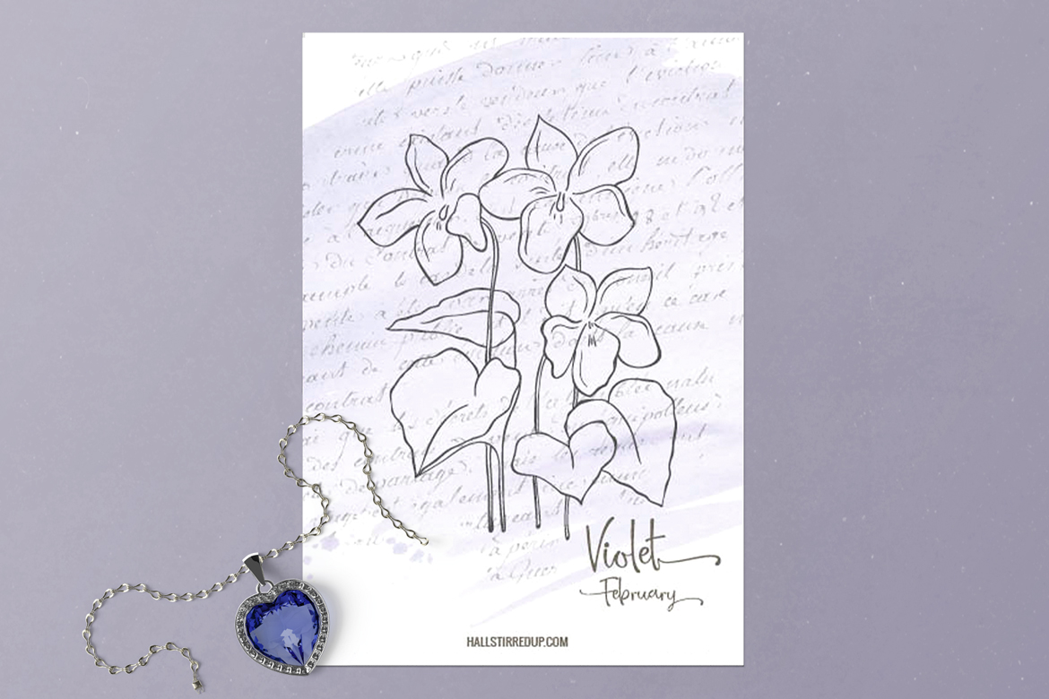 Violet is February’s birth flower and includes a pretty new printable!