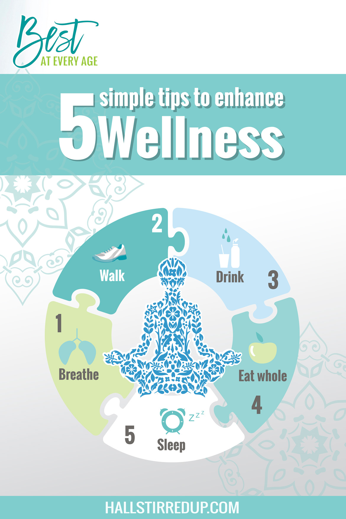 info graph showing 5 tips to enhance wellness