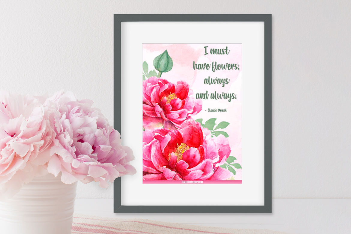 I must have Peonies! Download my pretty new printable