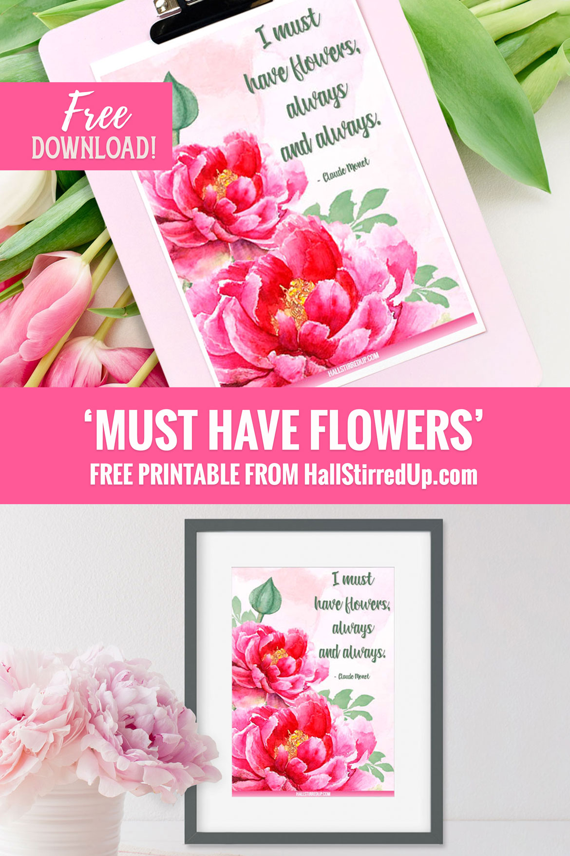 I must have Peonies Download your pretty printable