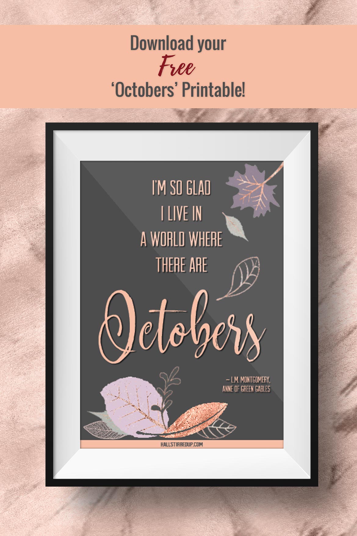 Happy October Includes a pretty free printable
