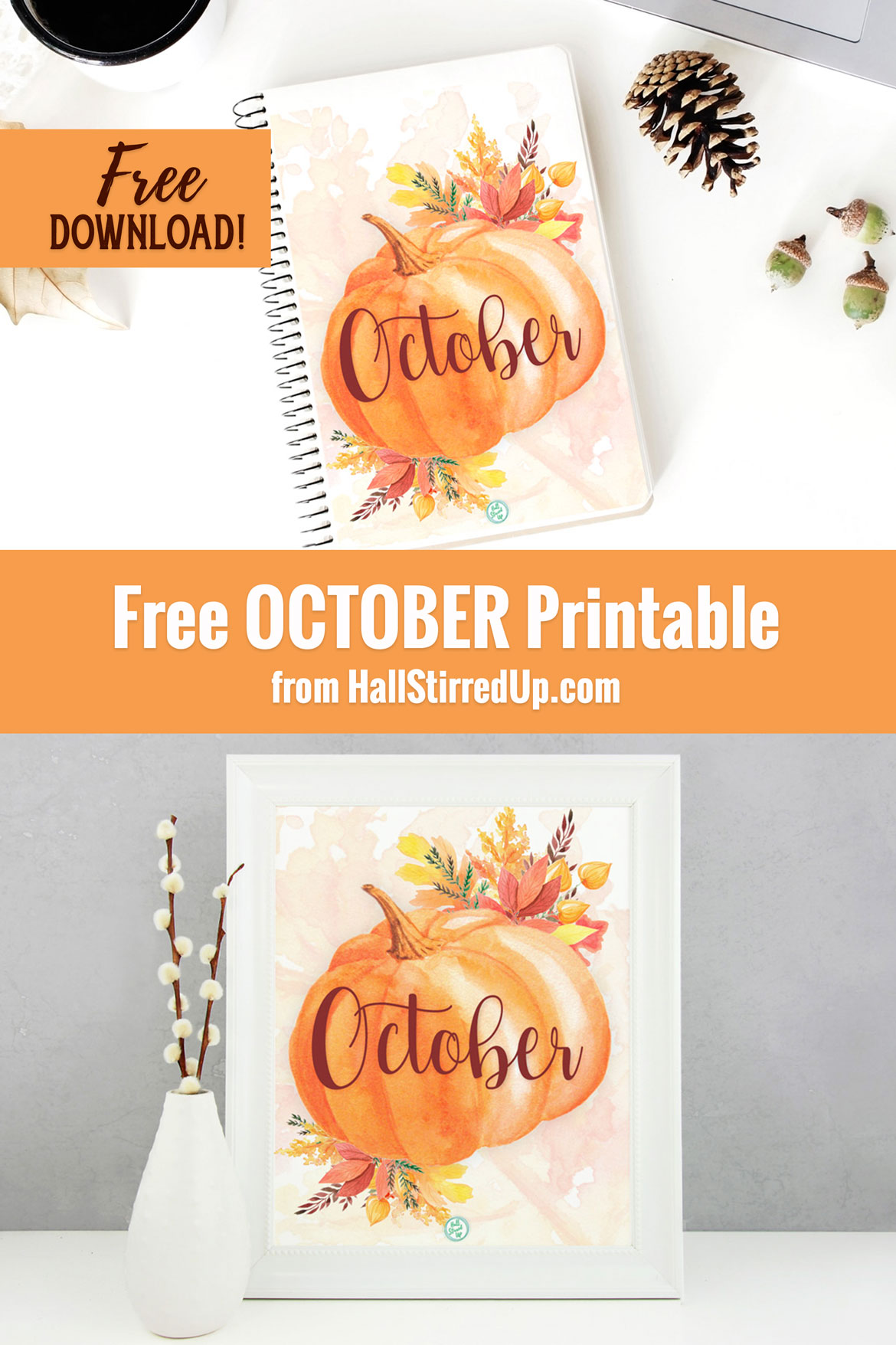 Greet October with a free pumpkin printable