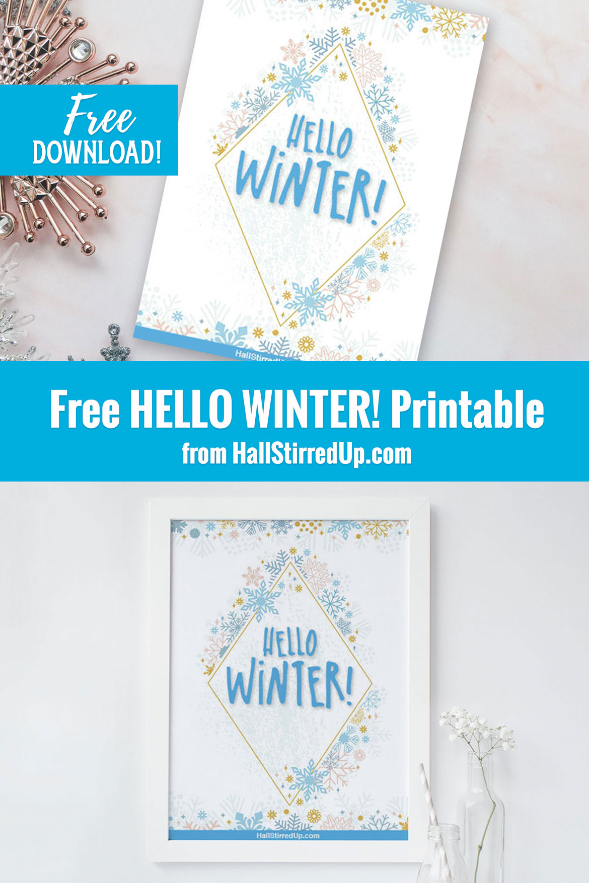 Say Hello to Winter with a free printable from HallStirredUpcom