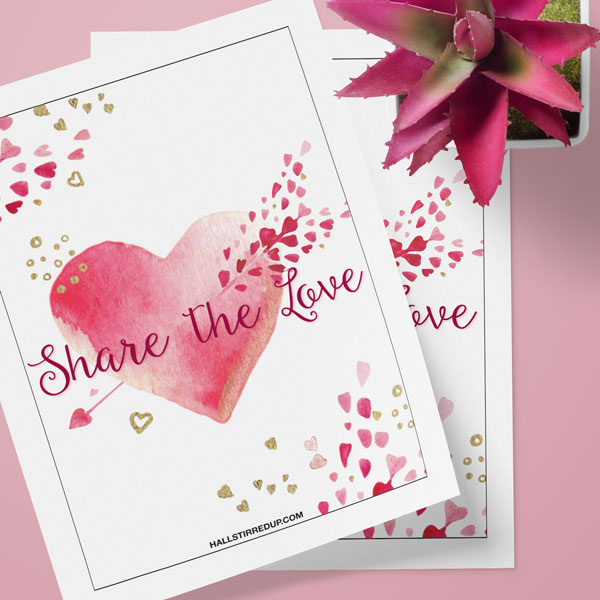 Share the love with a pretty free printable