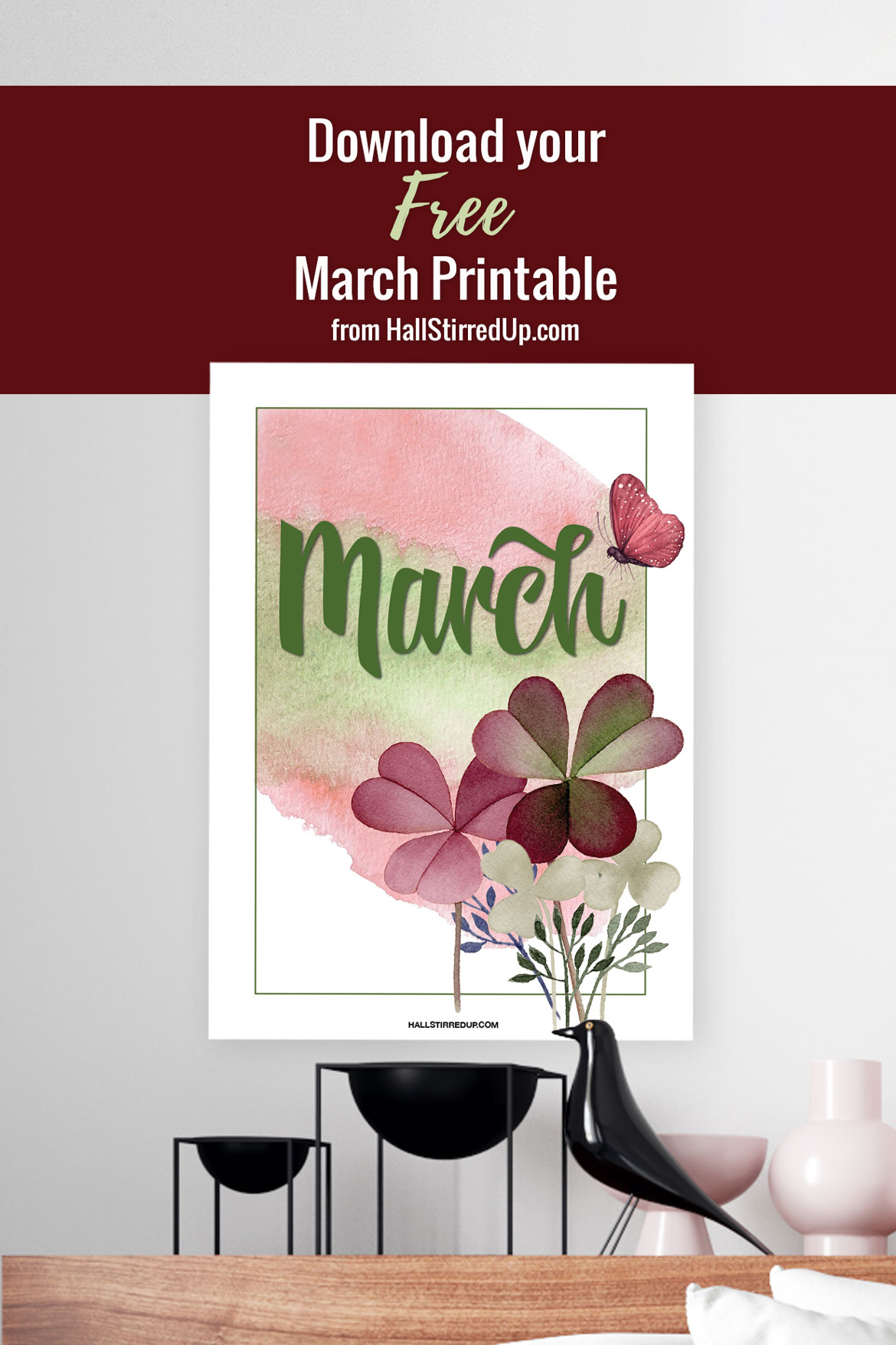 Let's celebrate the month of march with a pretty free printable