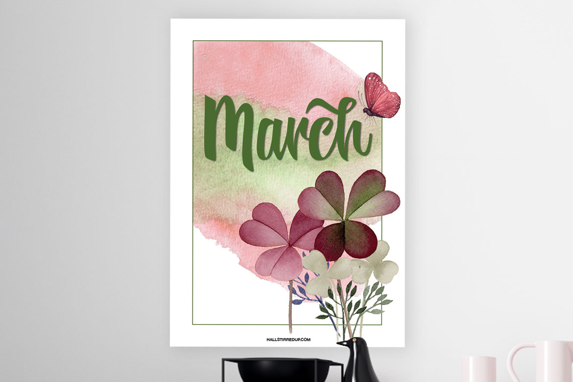 Let’s celebrate the month of March with a pretty free printable!