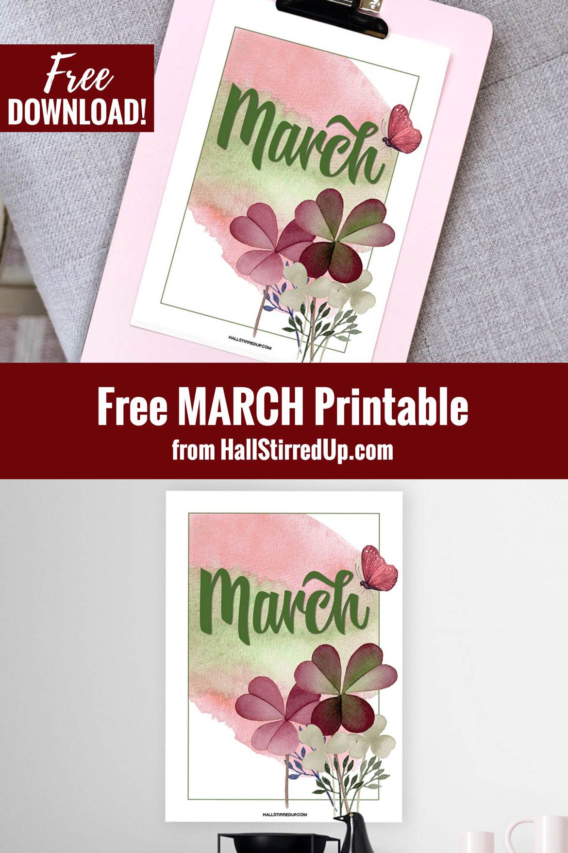 Let's celebrate the month of march with a pretty free printable