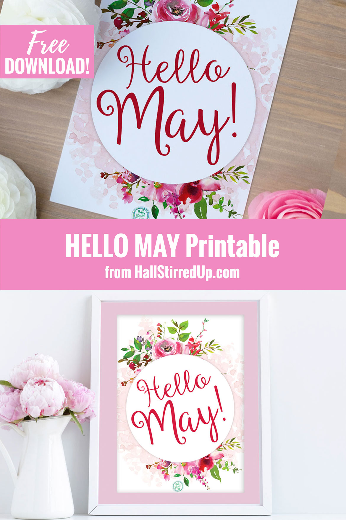 It's May and time for a pretty free printable!