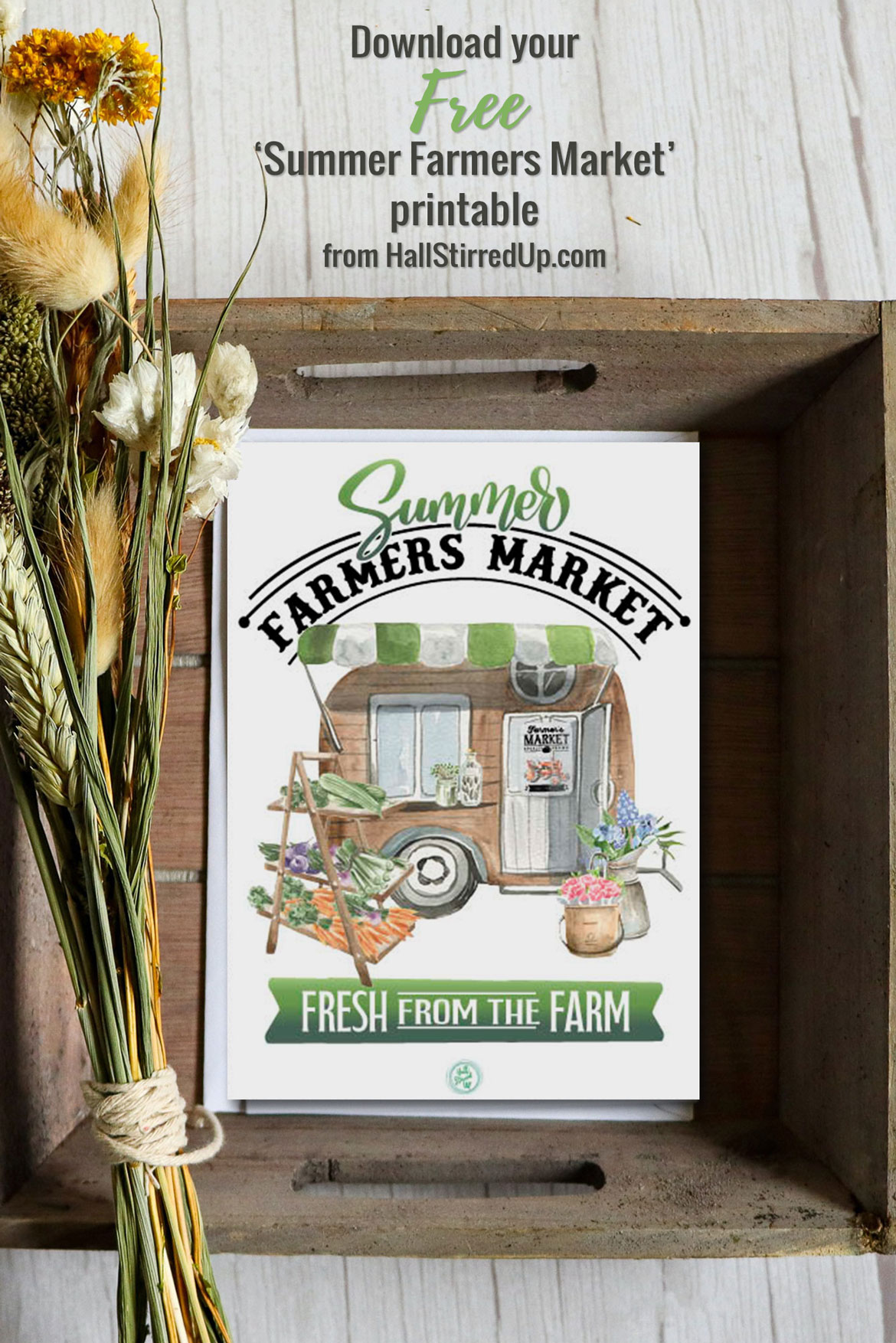 Download a free Summer Farmer's Market printable