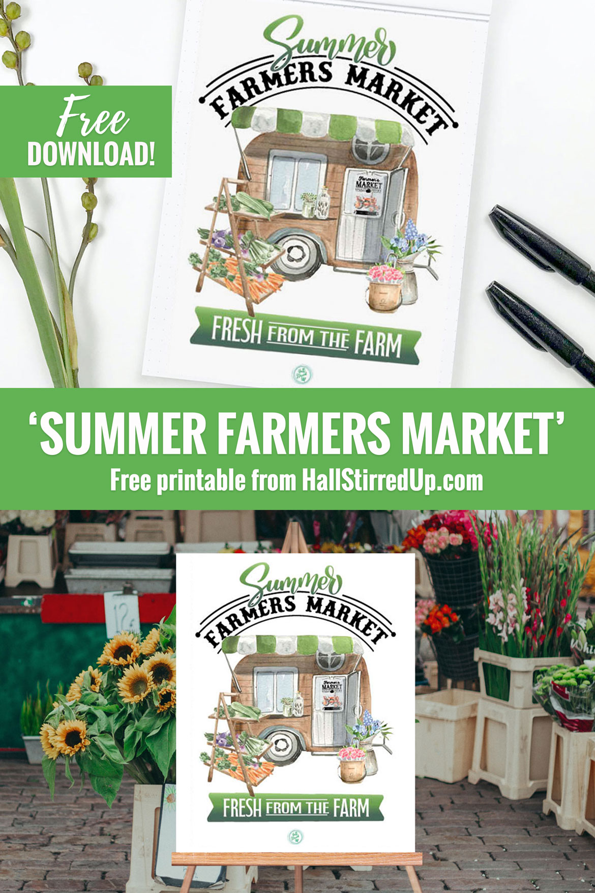 Download a free Summer Farmer's Market printable