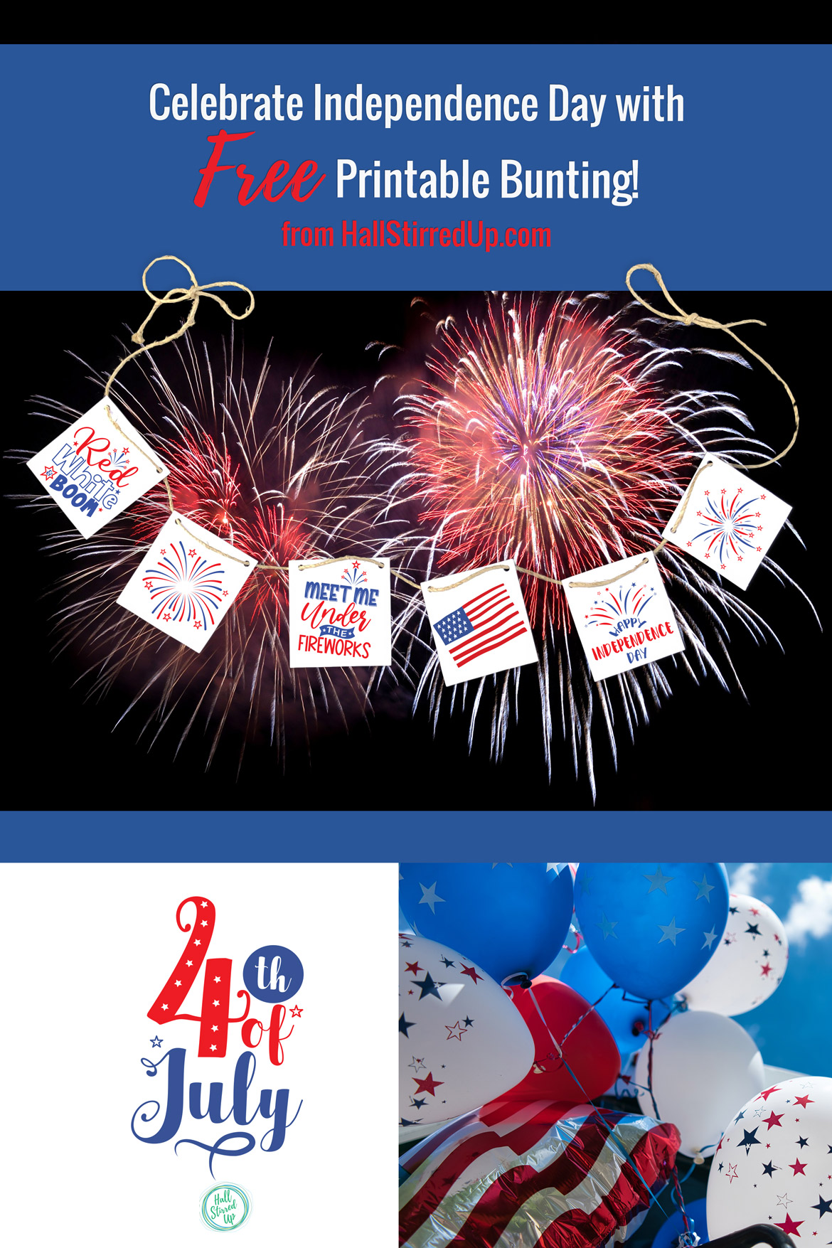 Celebrate Independence Day with a free printable bunting