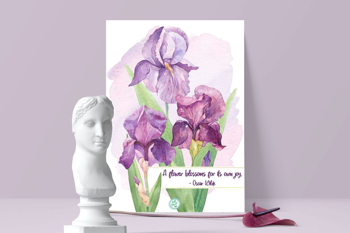 Beautiful Iris blossoms and a pretty free printable