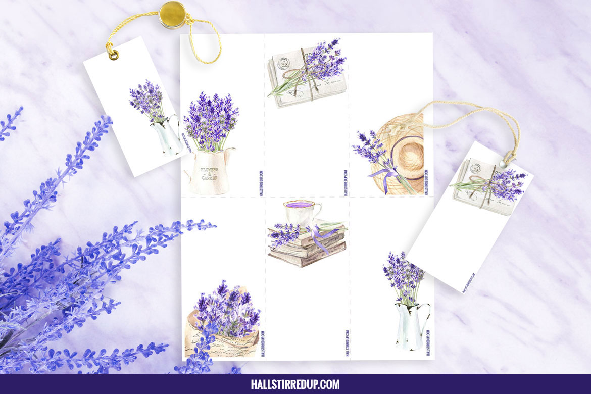 Download a pretty 6 piece set of Lavender gift tags!