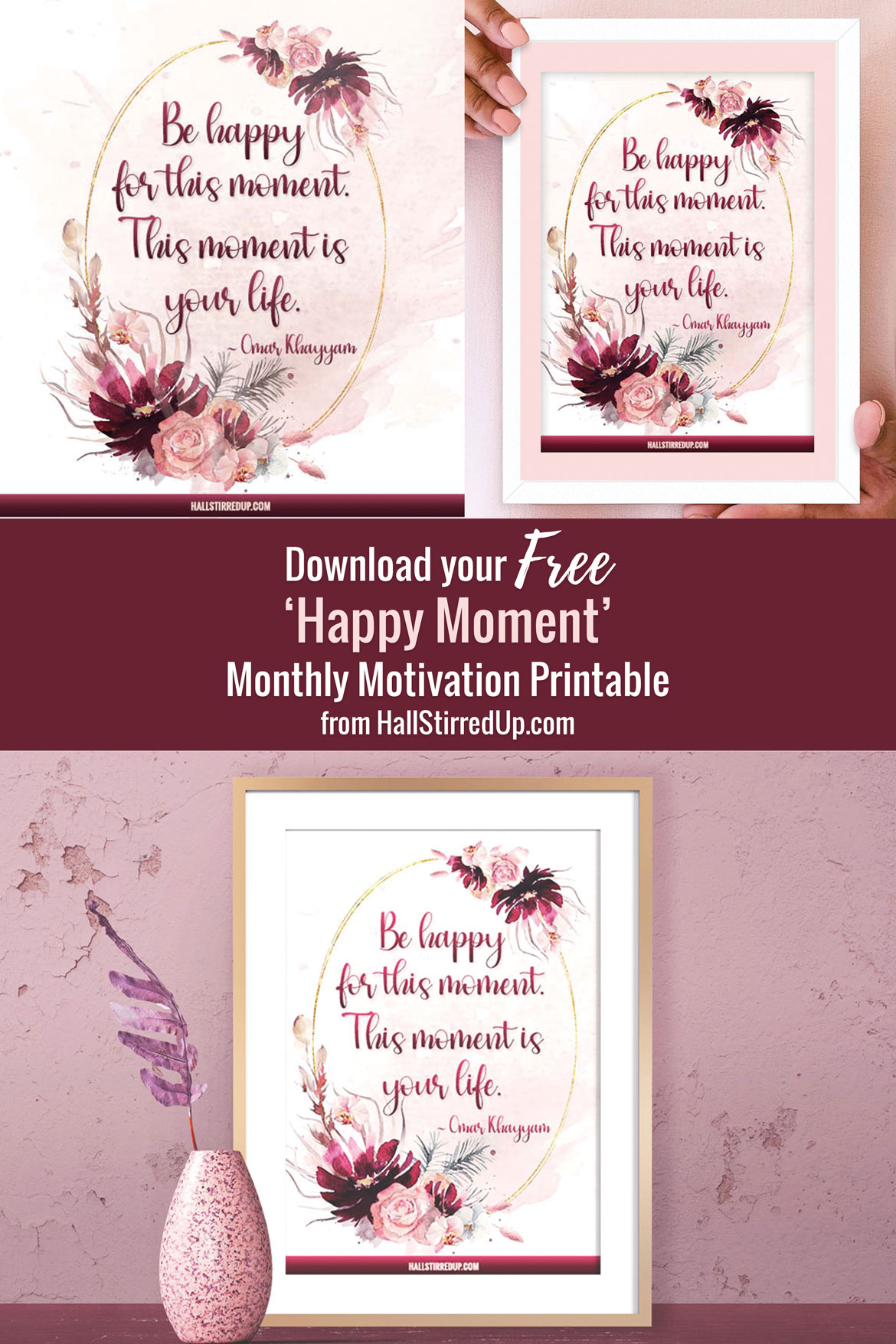 Be happy for today Monthly Motivation includes printable