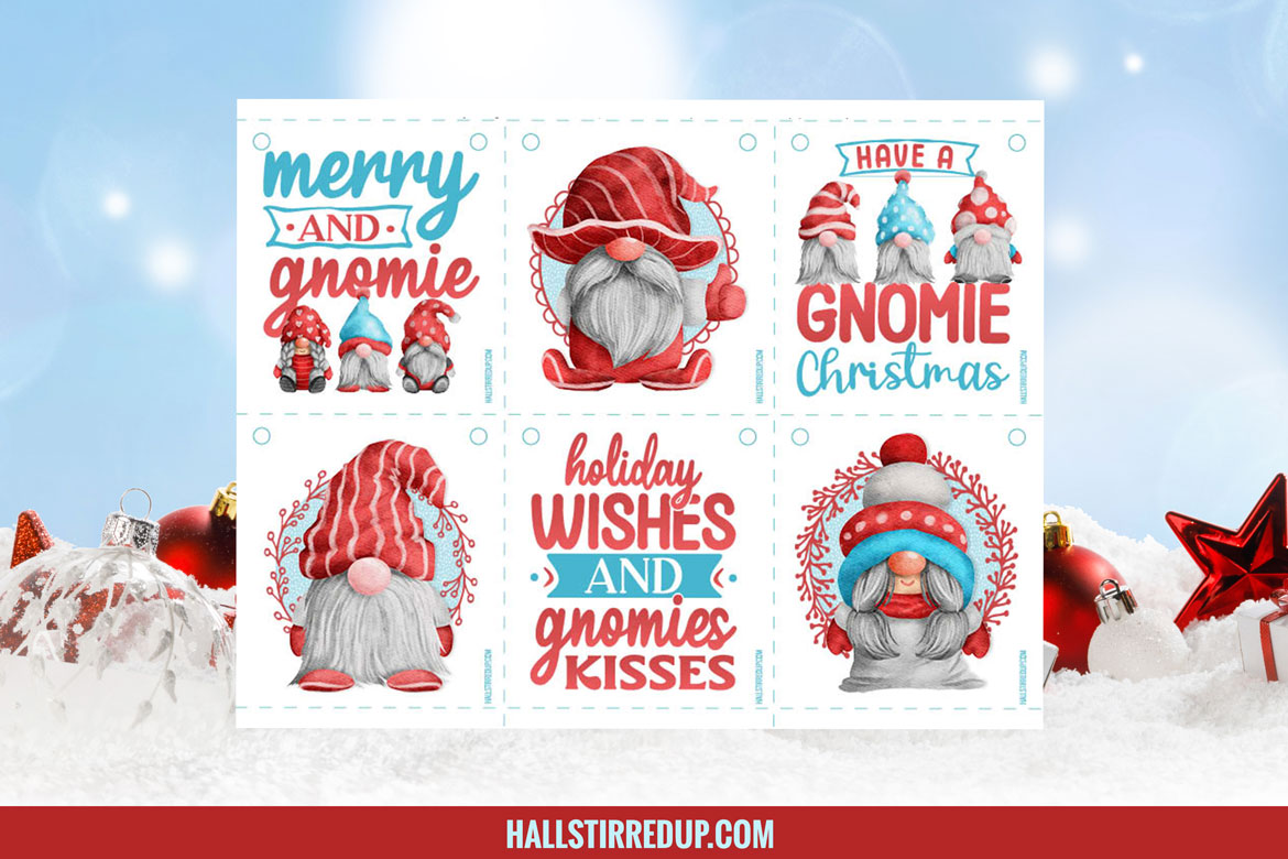 Have a Gnomie Christmas with free printable bunting