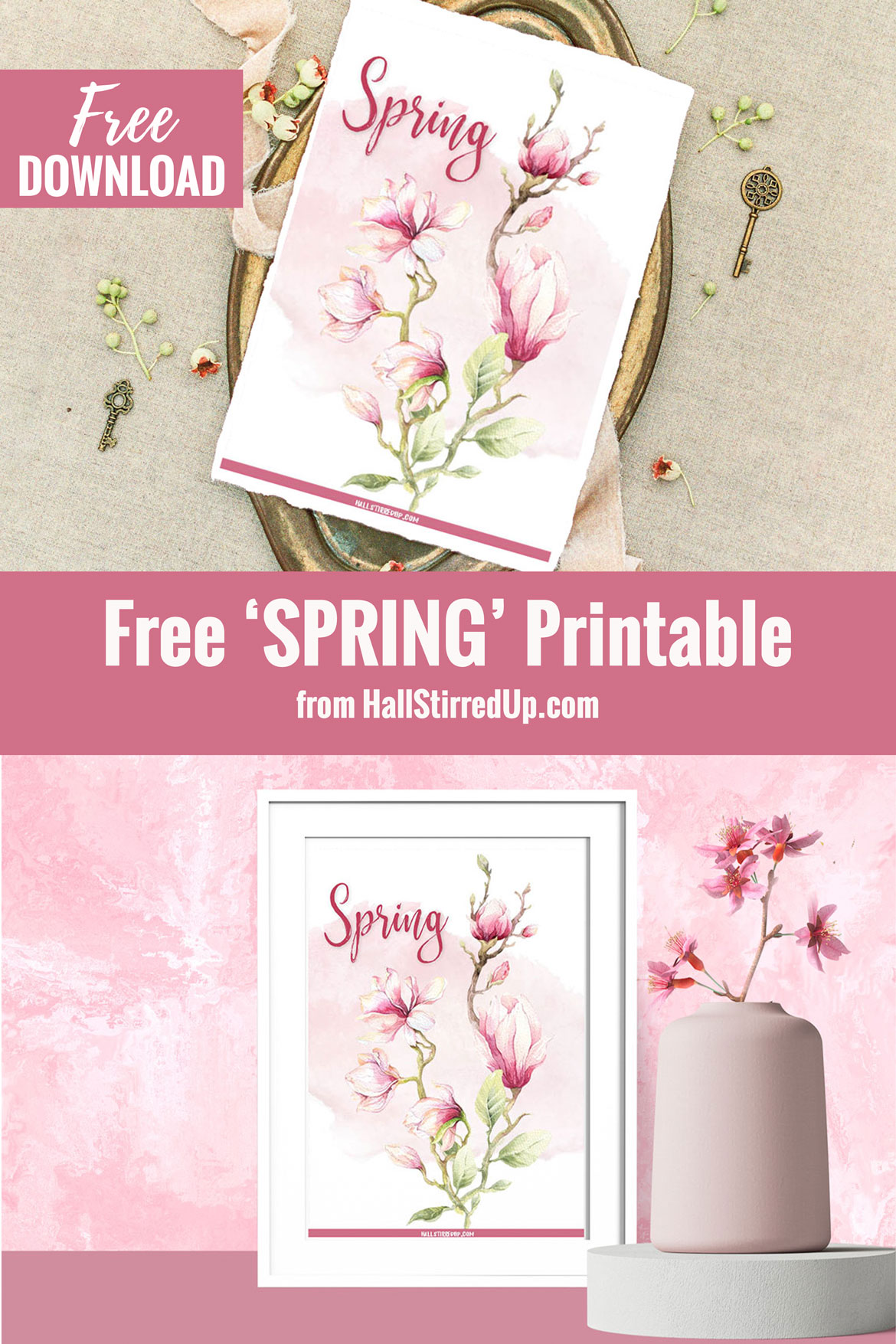 Spring beginnings include a pretty free printable