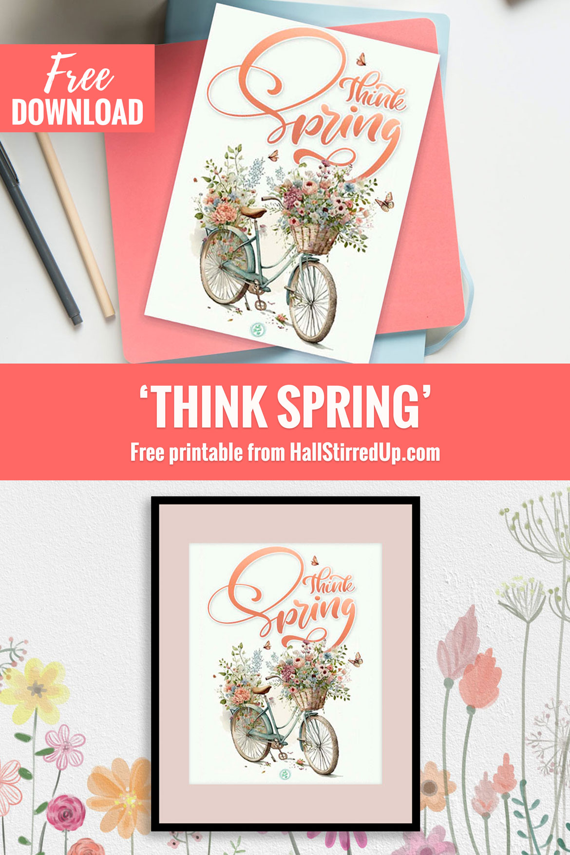 Think Spring Includes pretty free printable