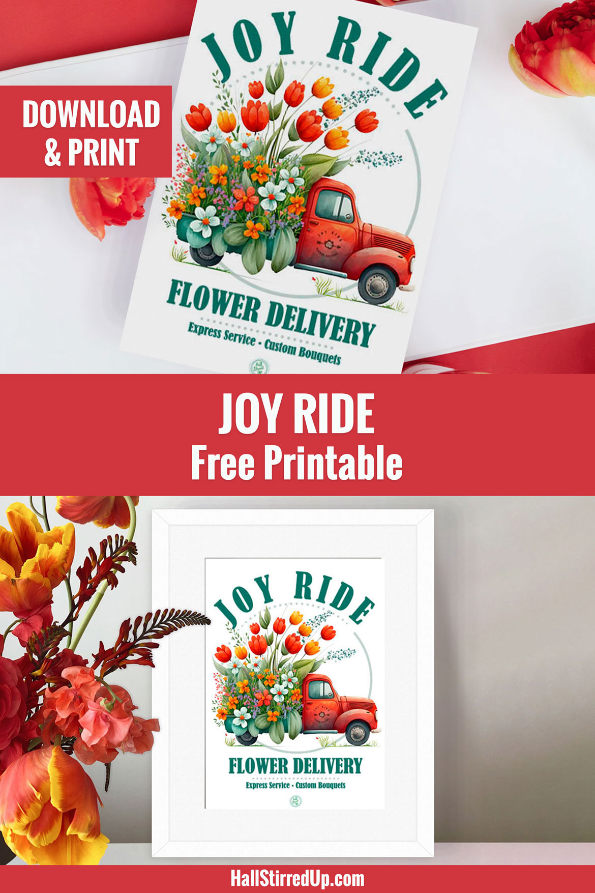 Let's take a Joy Ride Download a fun flower truck printable