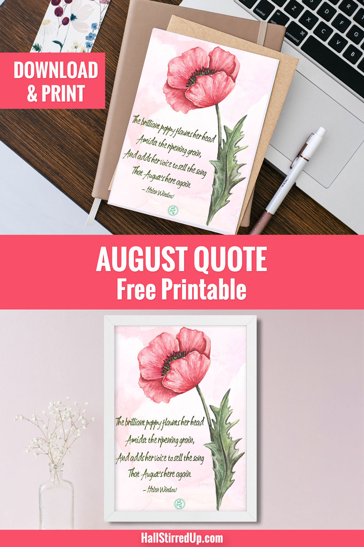 It's time for a new August quote printable