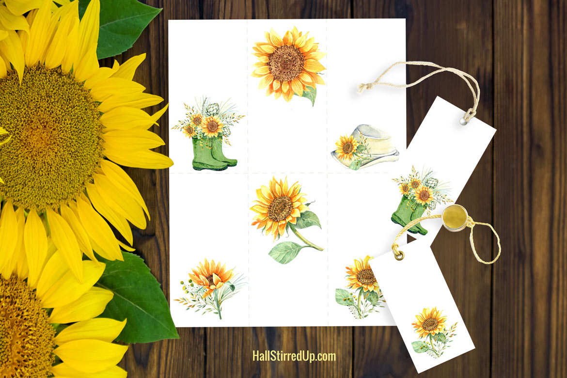 Download your free set of Sunflower Gift Tags!