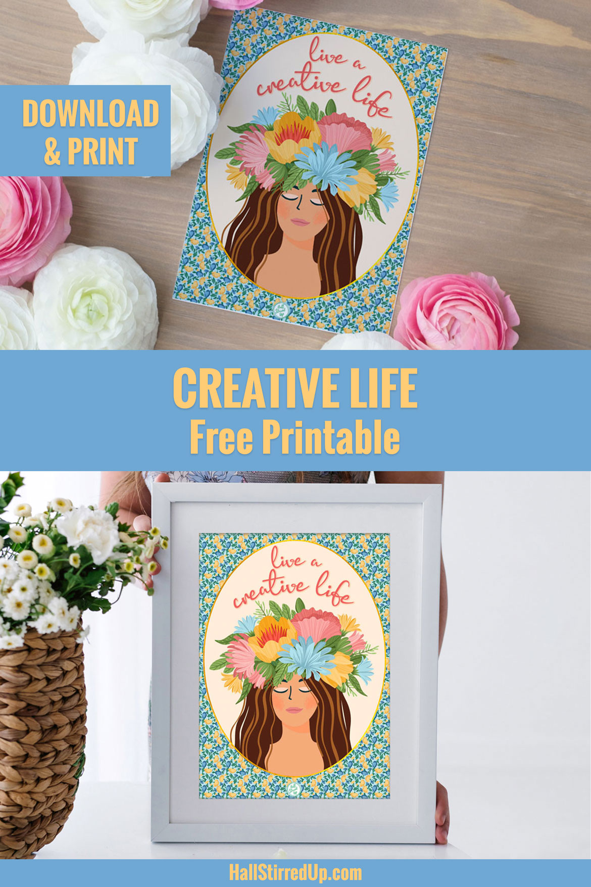 Live a creative life Monthly Motivation includes printable