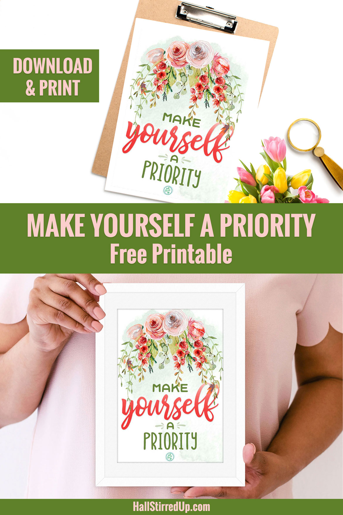 Make yourself a priority! Monthly Motivation includes printable