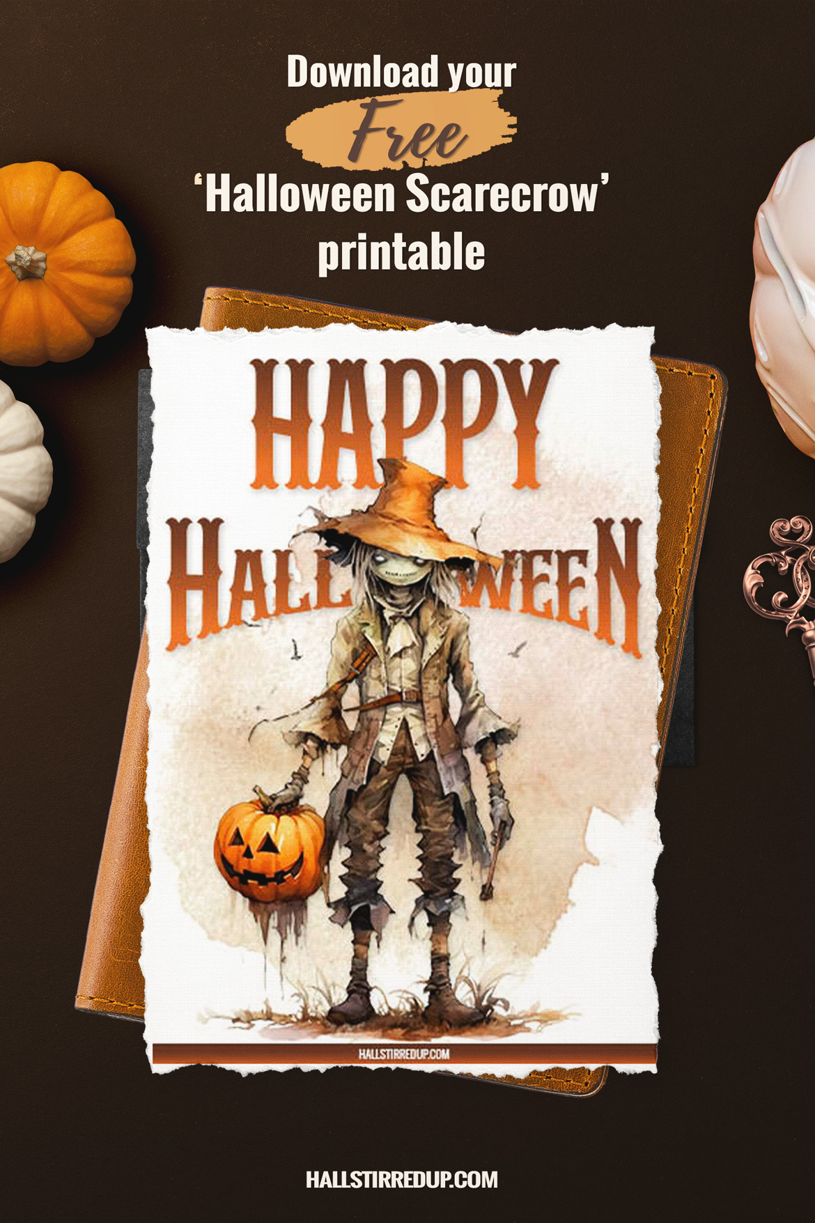 Download a free scary scarecrow Halloween printable