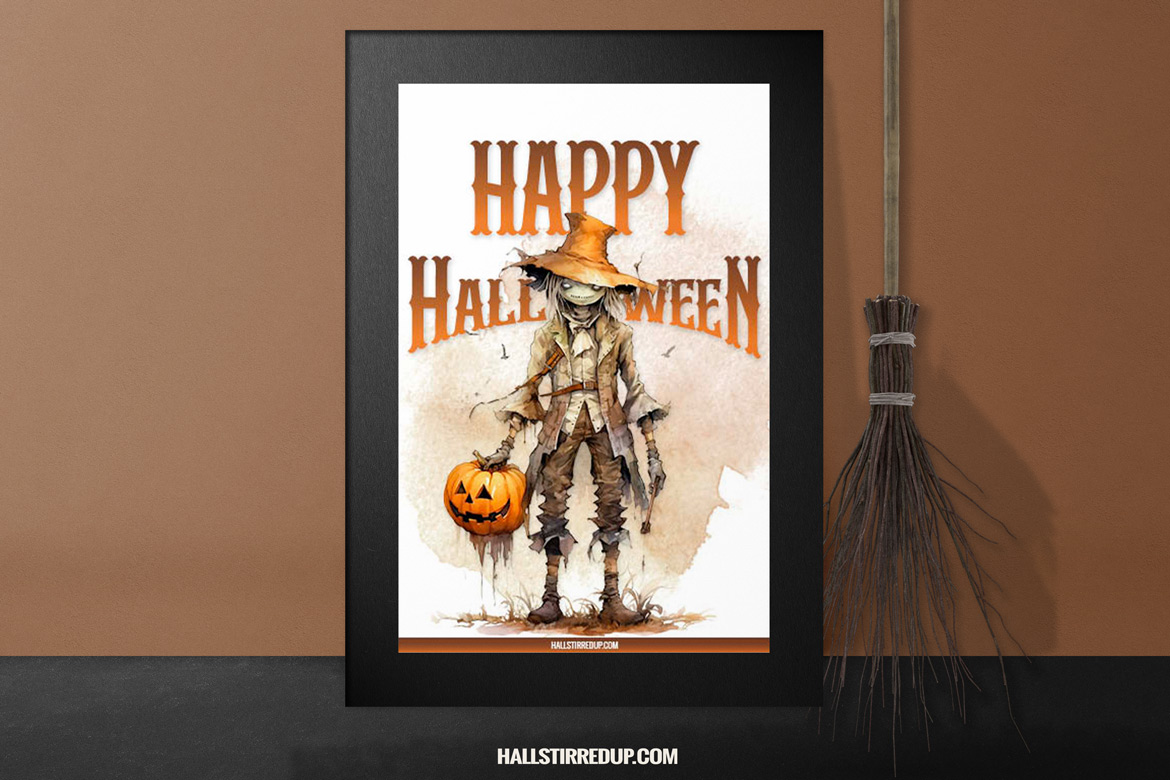 Download a free Scary Scarecrow Halloween printable