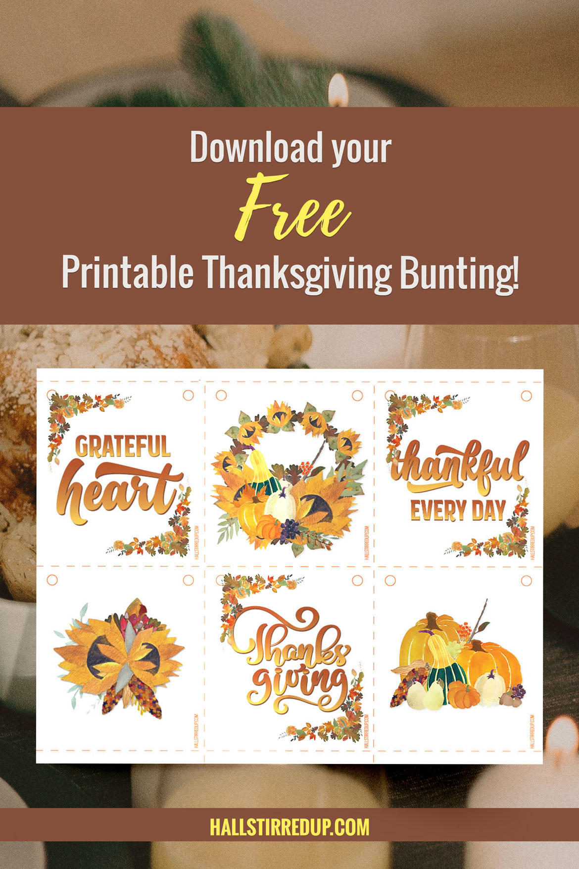 Celebrate with fun and free Thanksgiving bunting!
