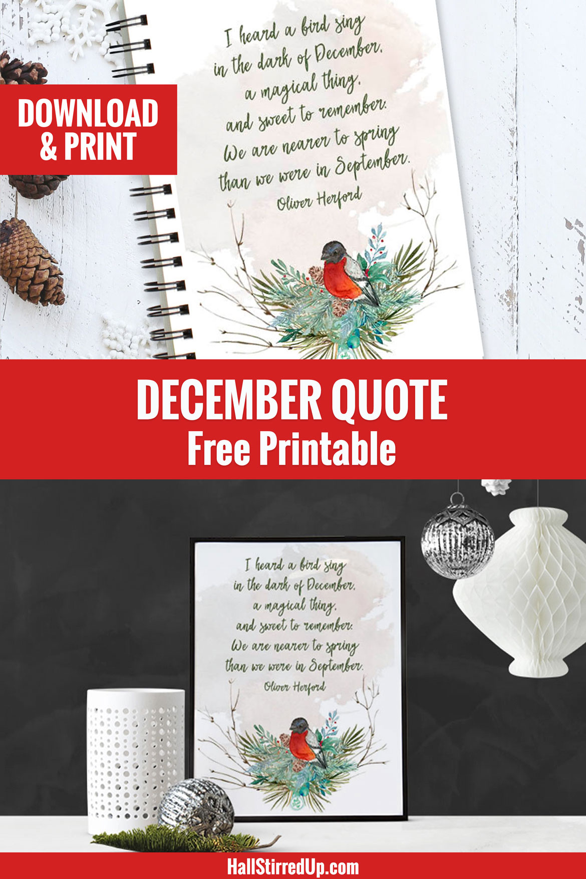 It's a new December Quote printable