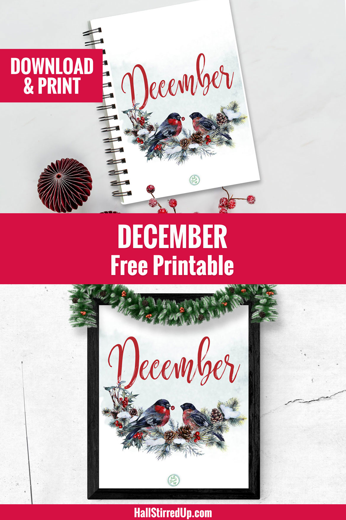 December is here with a pretty free printablee