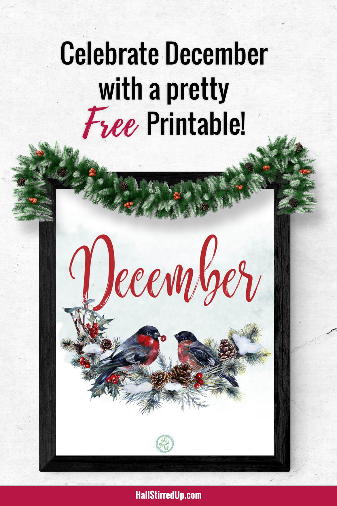 December is here with a pretty free printable