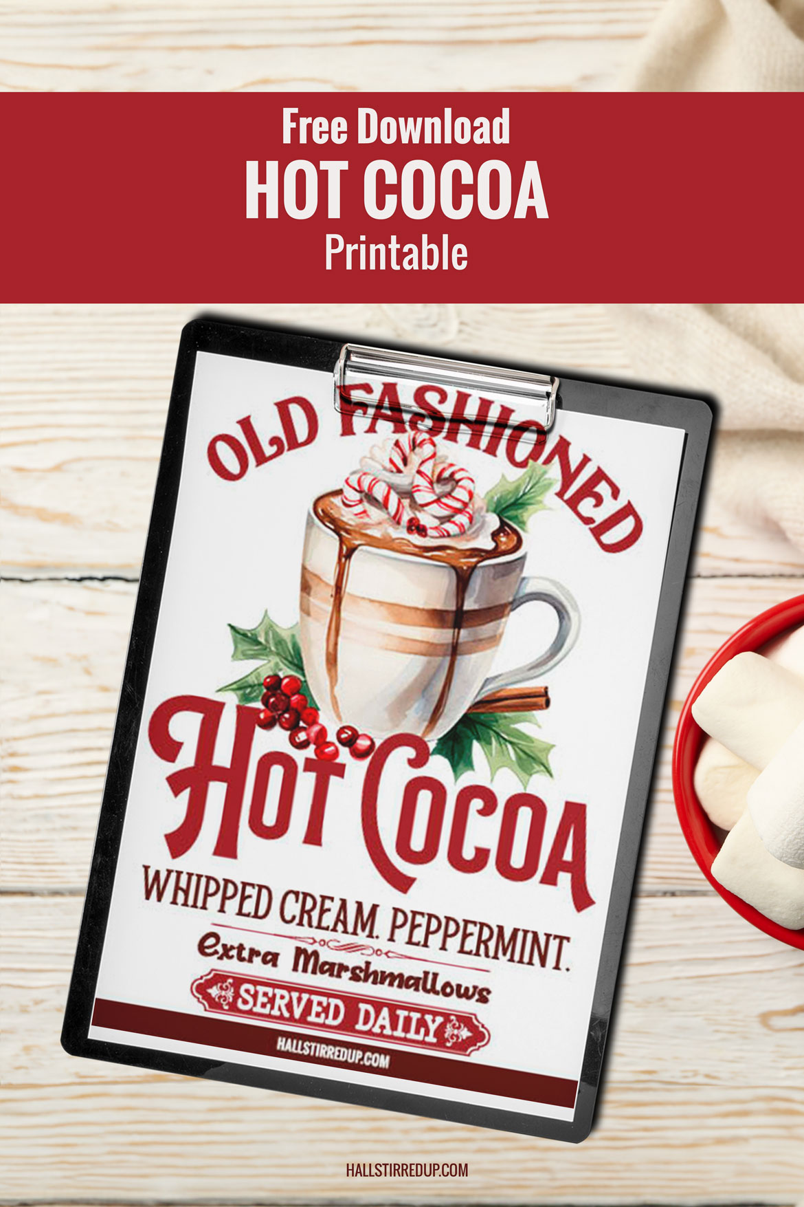 Enjoy the season with a free 'Hot Cocoa' printable sign