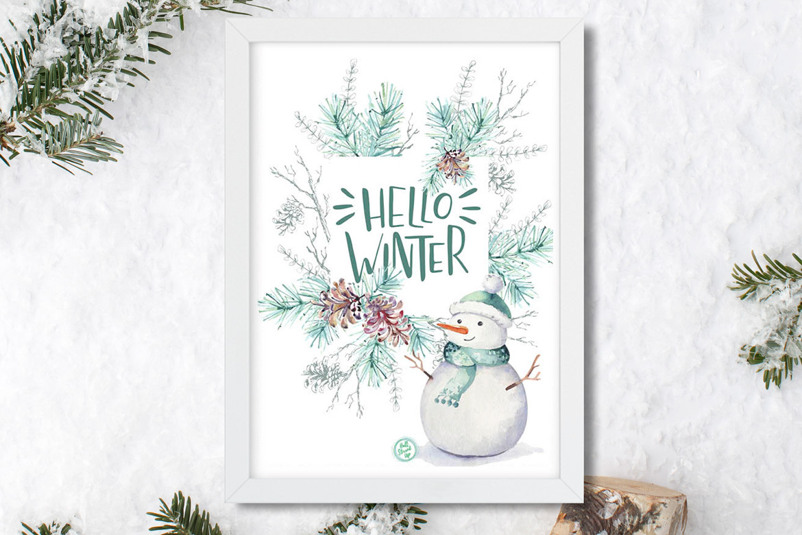 Say Hello Winter with a pretty new printable!