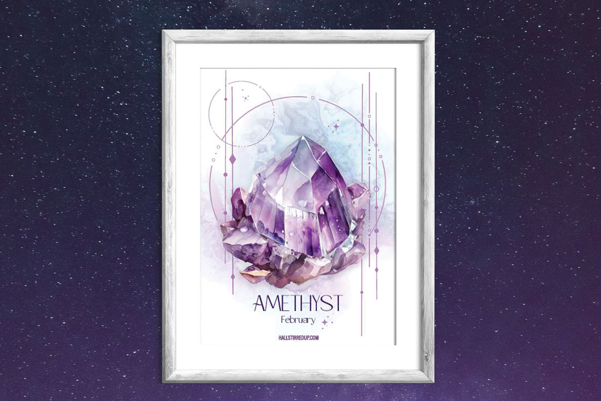 Beautiful Amethyst is February’s birthstone – with free printable