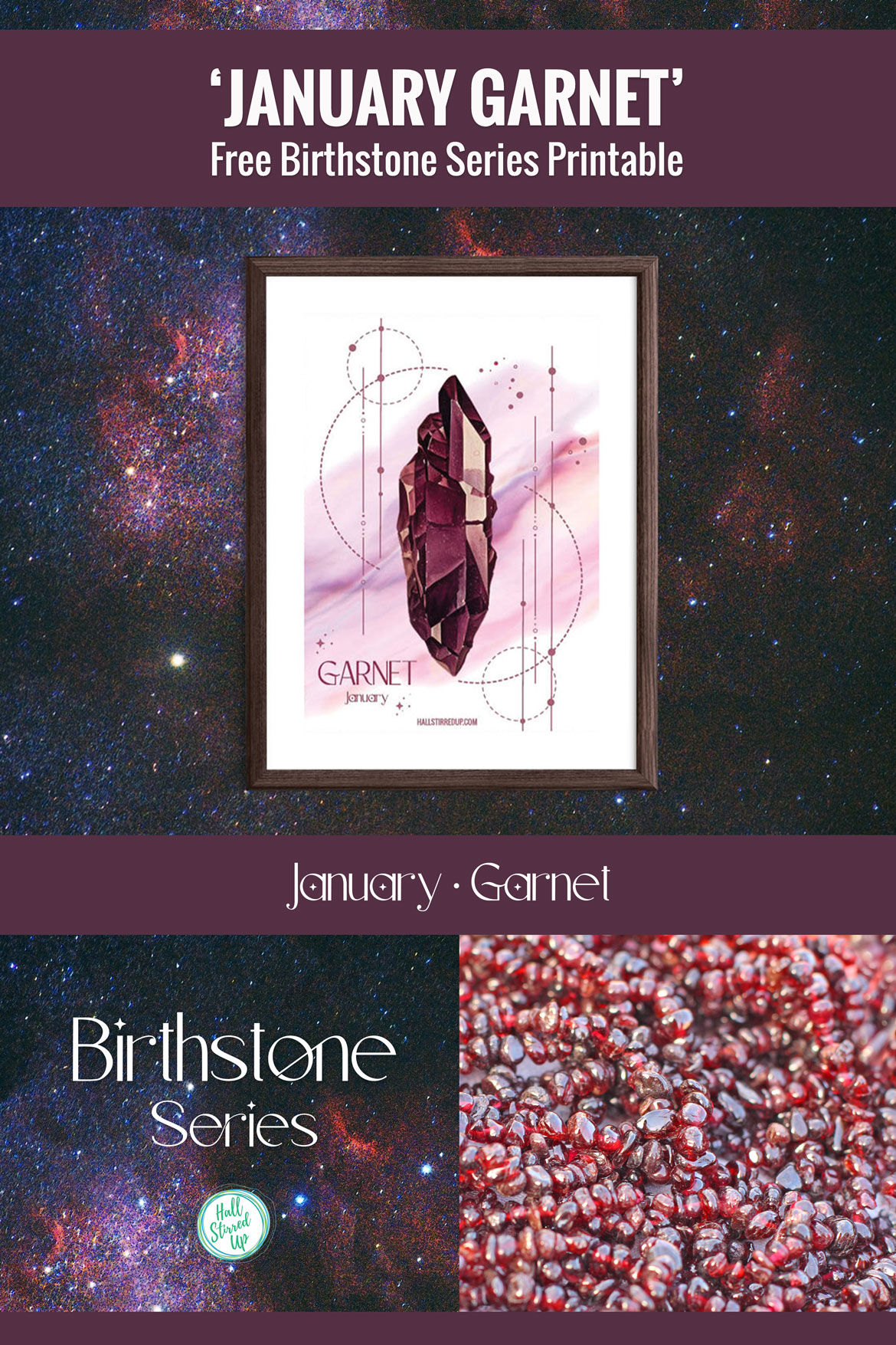 January's birthstone is the beautiful garnet - new series and free printable