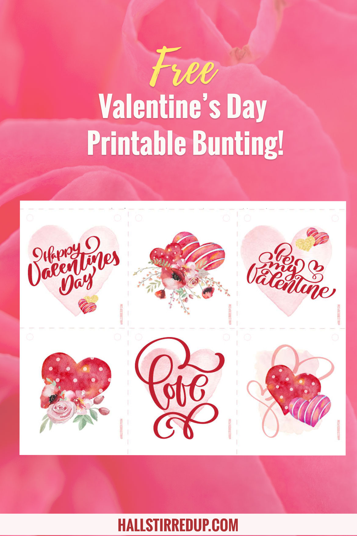 Celebrate Valentine's Day with a fun printable bunting