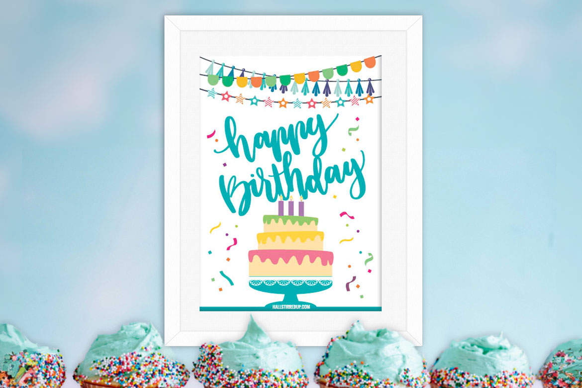 Say Happy Birthday with a fun free printable!