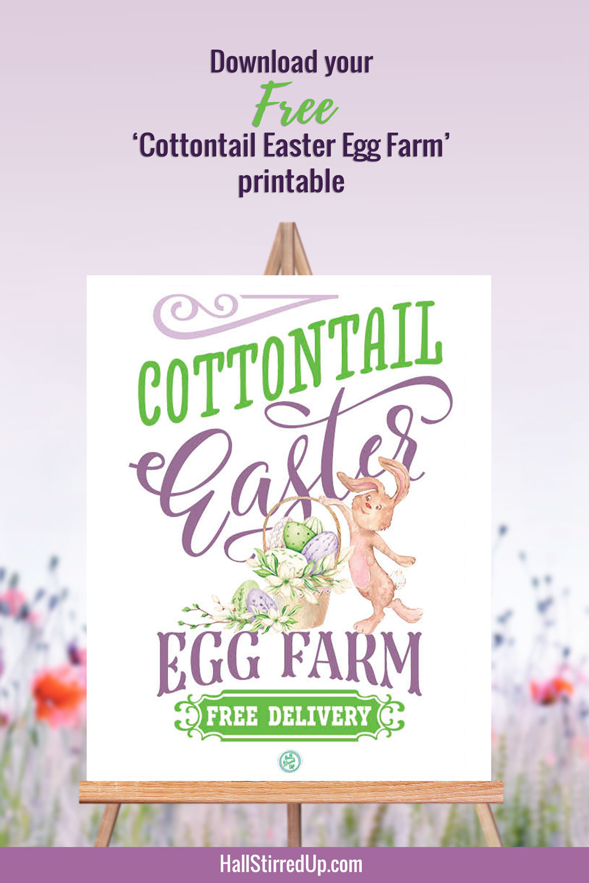 Celebrate with a 'Cottontail Easter Egg Farm' printable sign