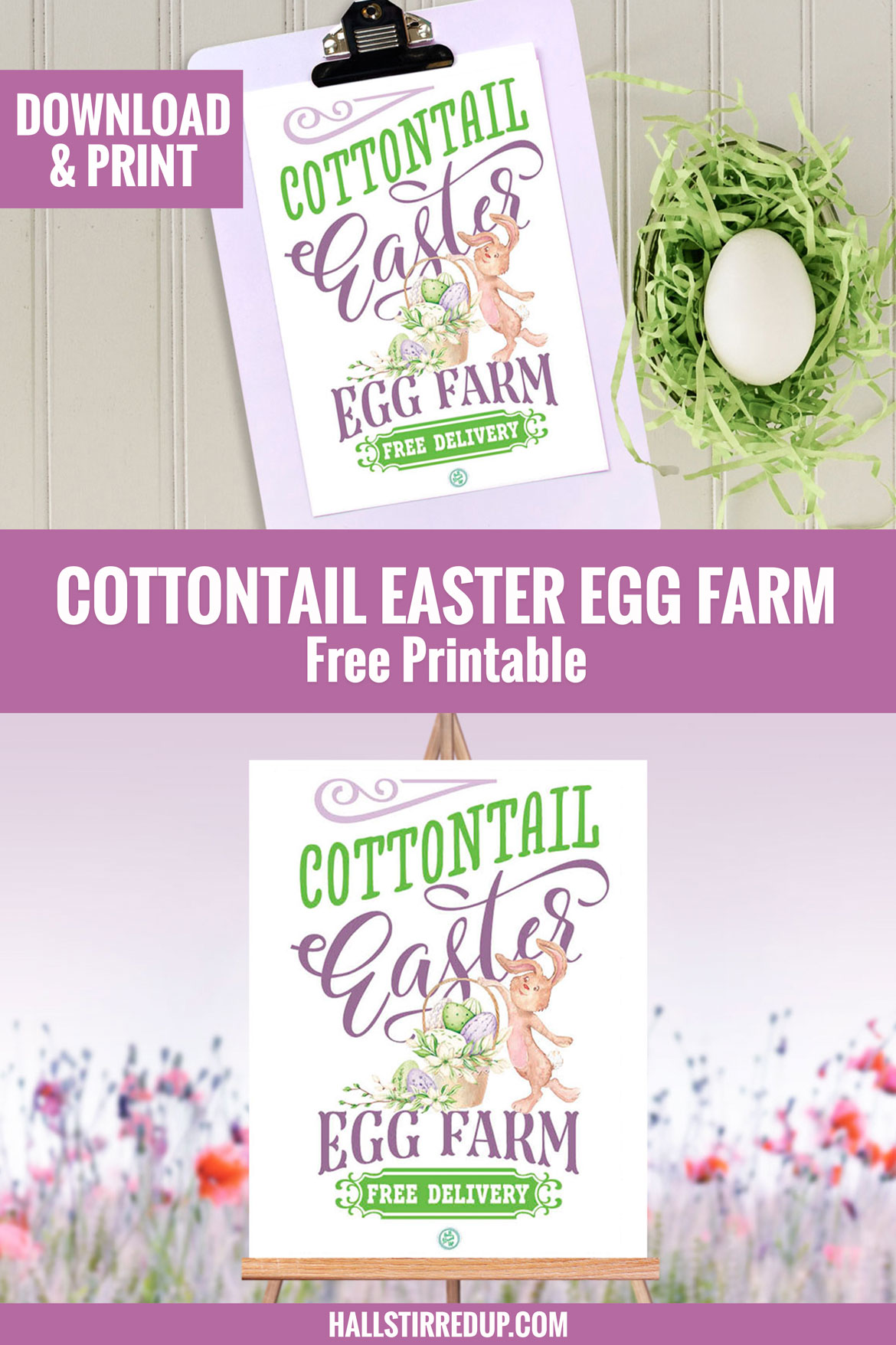 Celebrate with a 'Cottontail Easter Egg Farm' printable sign