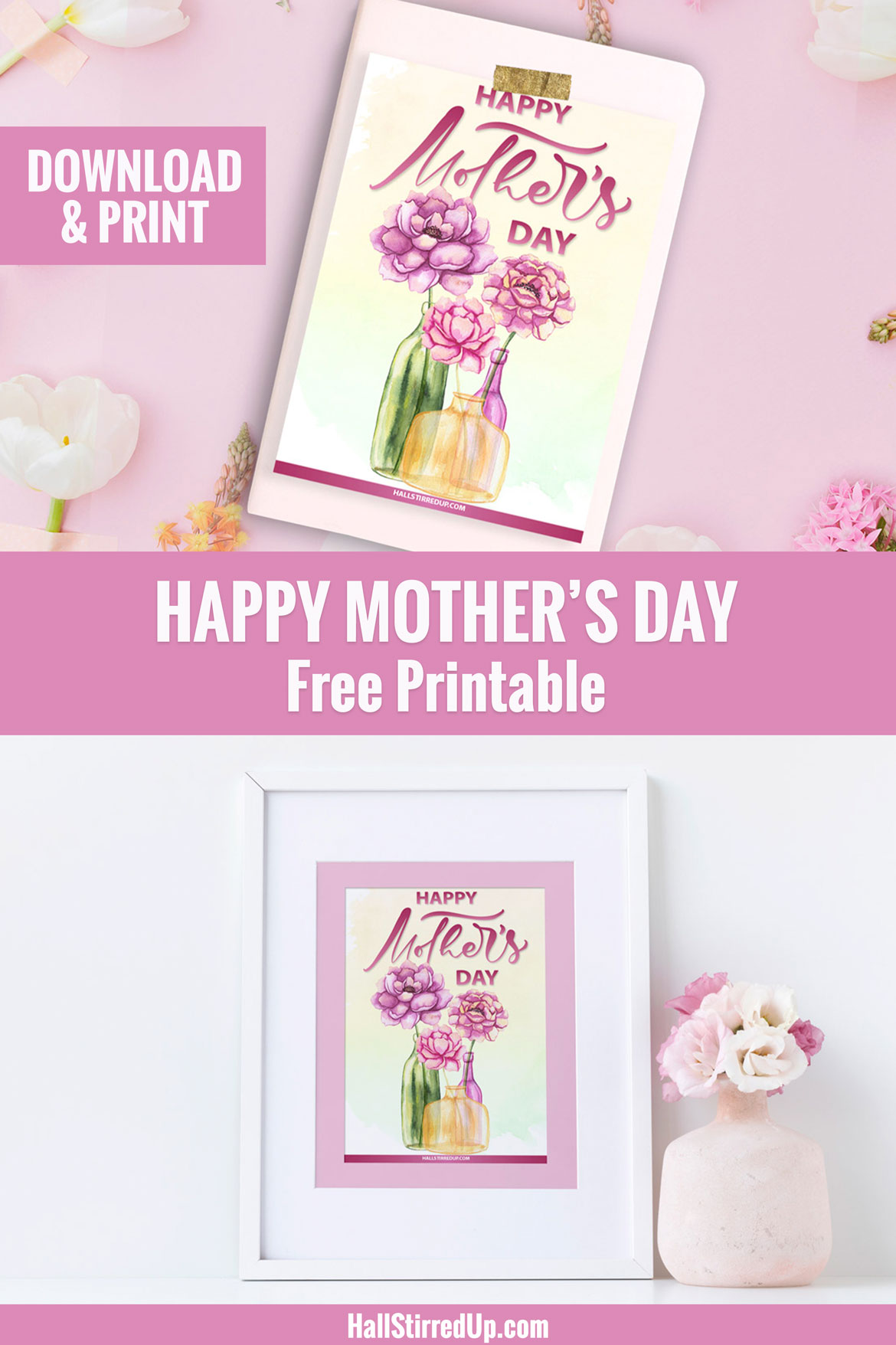 Say Happy Mother's Day with a pretty printable