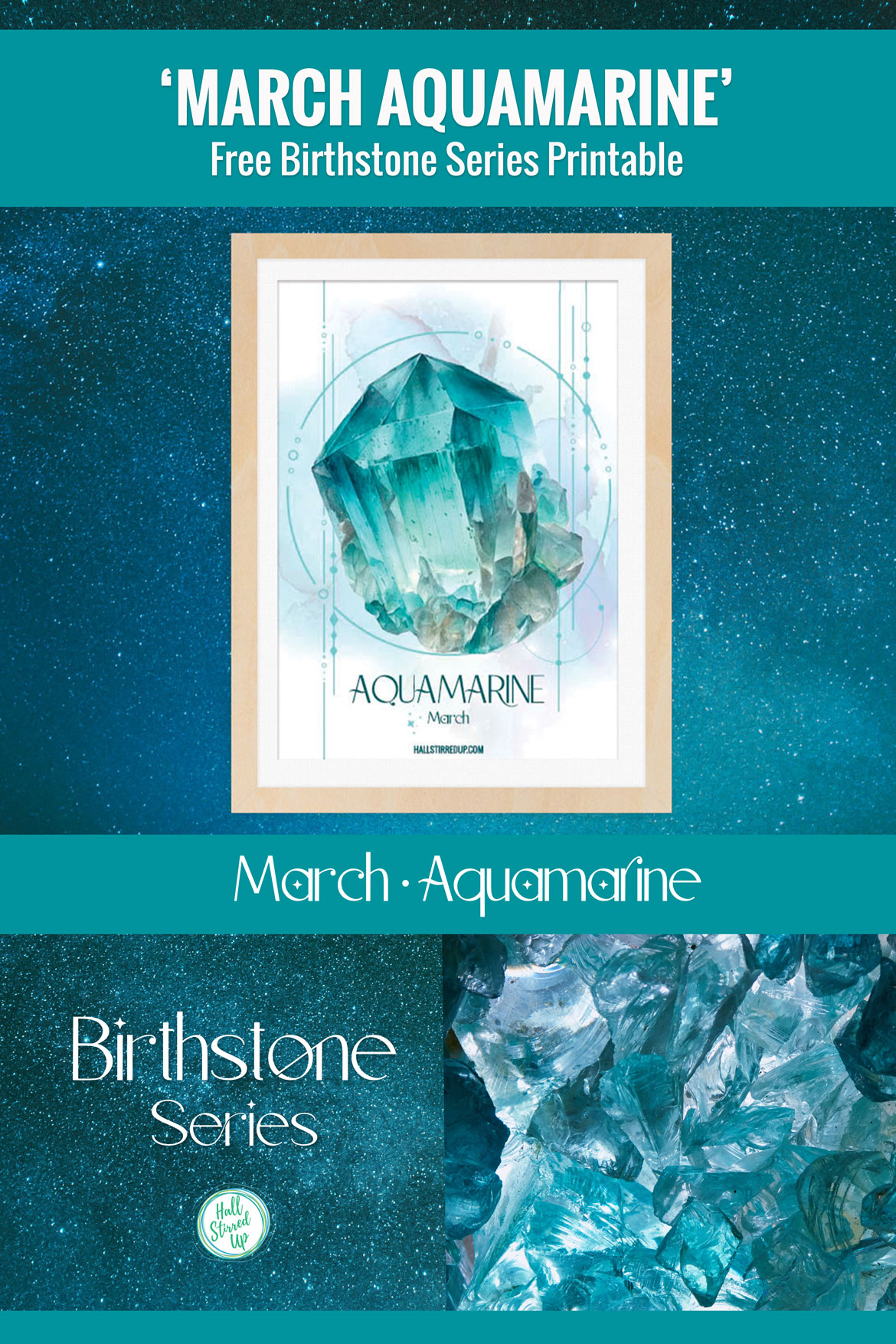 March's birthstone is the gorgeous Aquamarine - with free printable
