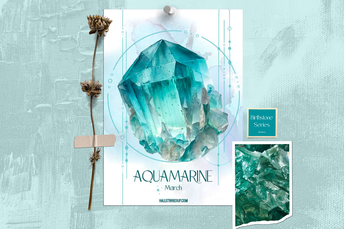 March’s birthstone is the gorgeous Aquamarine – with free printable
