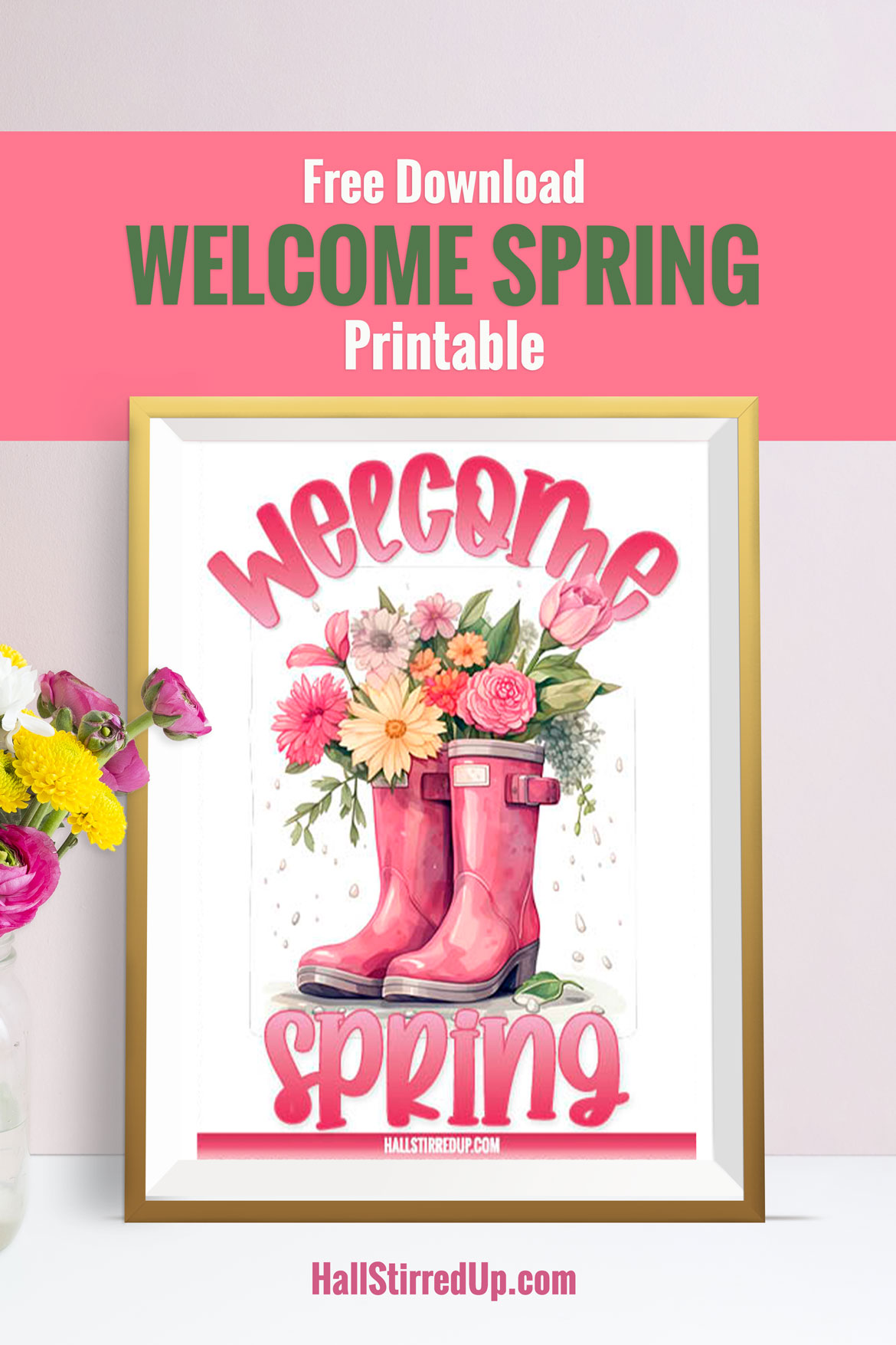 Welcome spring with a pretty free printable