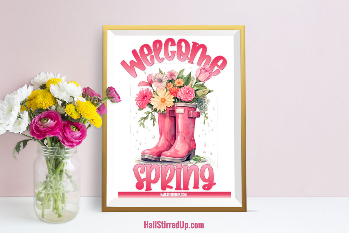 Welcome Spring with a pretty free printable
